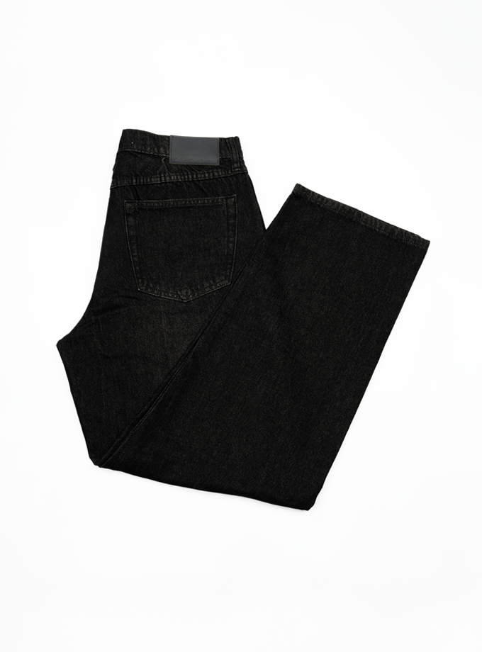 Black Straight-Fit Denim Pant