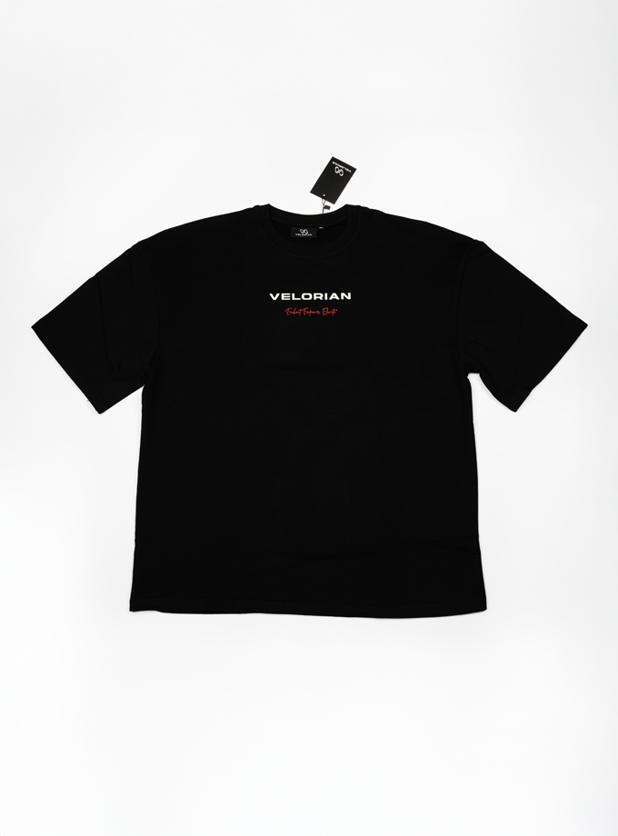 Intro Merch Black Drop Shoulder
