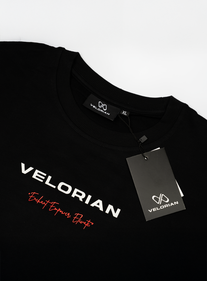 Intro Merch Black Drop Shoulder